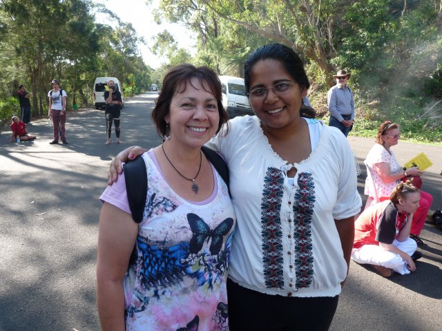 Karen Maber, Sheena Kitchener at Appin Massacre Memorial 